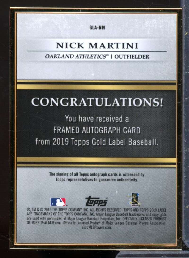 Nick Martini Rookie Card 2019 Topps Gold Label Framed Autographs Red #GLANM  Image 2
