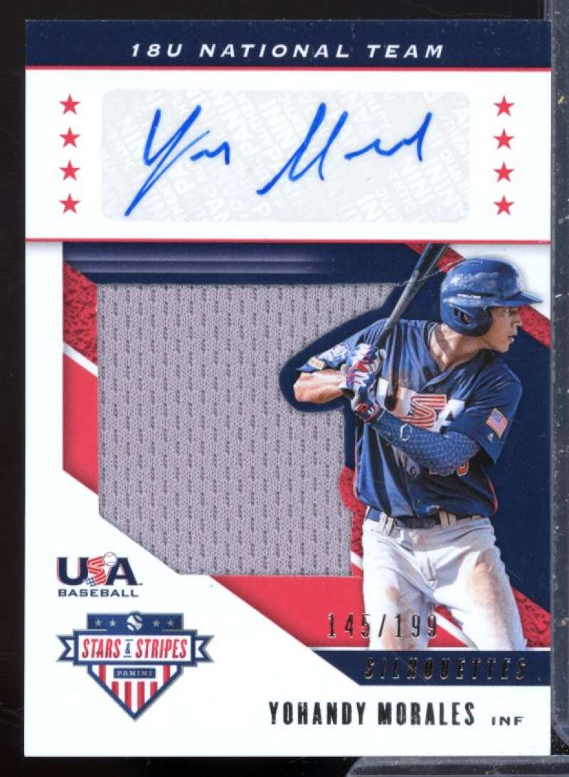 Yohandy Morales 2019 USA Baseball Stars Stripes Silhouettes Signatures Jsy #42  Image 1