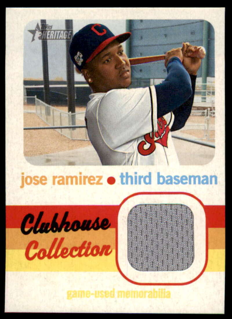 Jose Ramirez Card 2020 Topps Heritage Clubhouse Collection Relics #CCRJR  Image 1