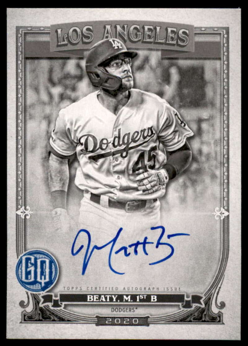 Matt Beaty Rookie 2020 Topps Gypsy Queen Autographs Black and White #GQAMBE  Image 1