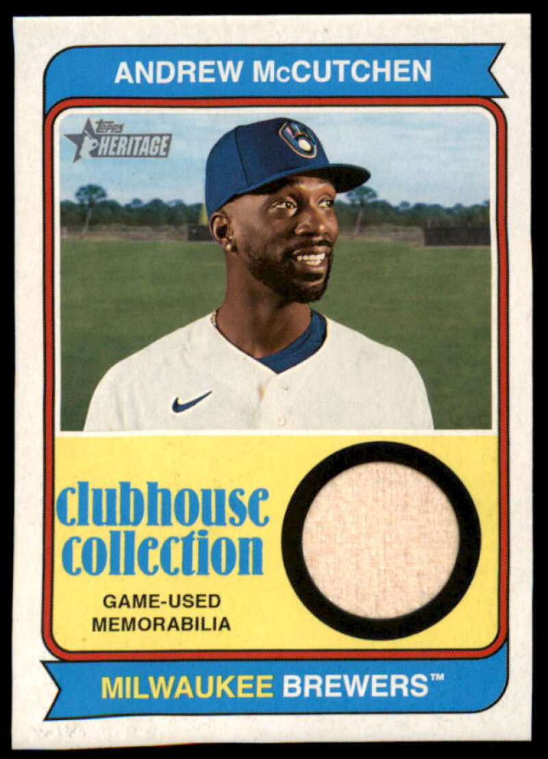 Andrew McCutchen Card 2023 Topps Heritage Clubhouse Collection Relics #CCRAMN  Image 1
