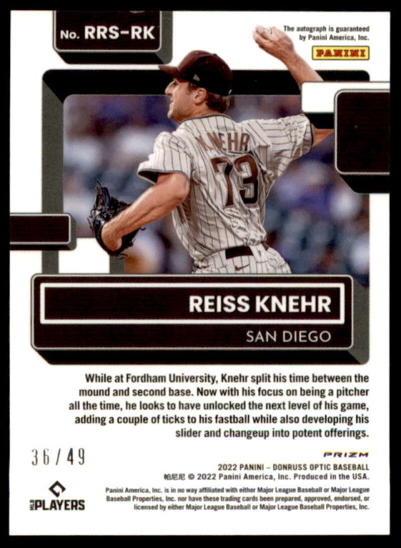 Reiss Knehr Rookie 2022 Donruss Optic Rated Rookies Signatures Green Stars #41  Image 2