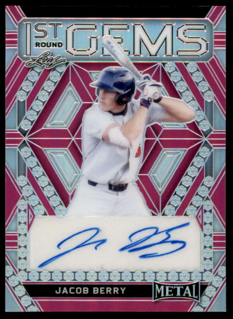 Jacob Berry Autograph Rookie Card 2023 Leaf Metal 1st Round Gems #RG-JB1  Image 1