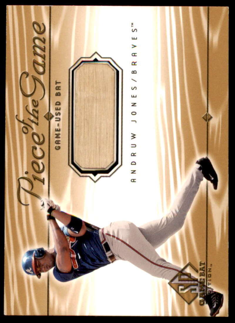 Andruw Jones Card 2001 SP Game Bat Edition Piece of the Game #AJ  Image 1