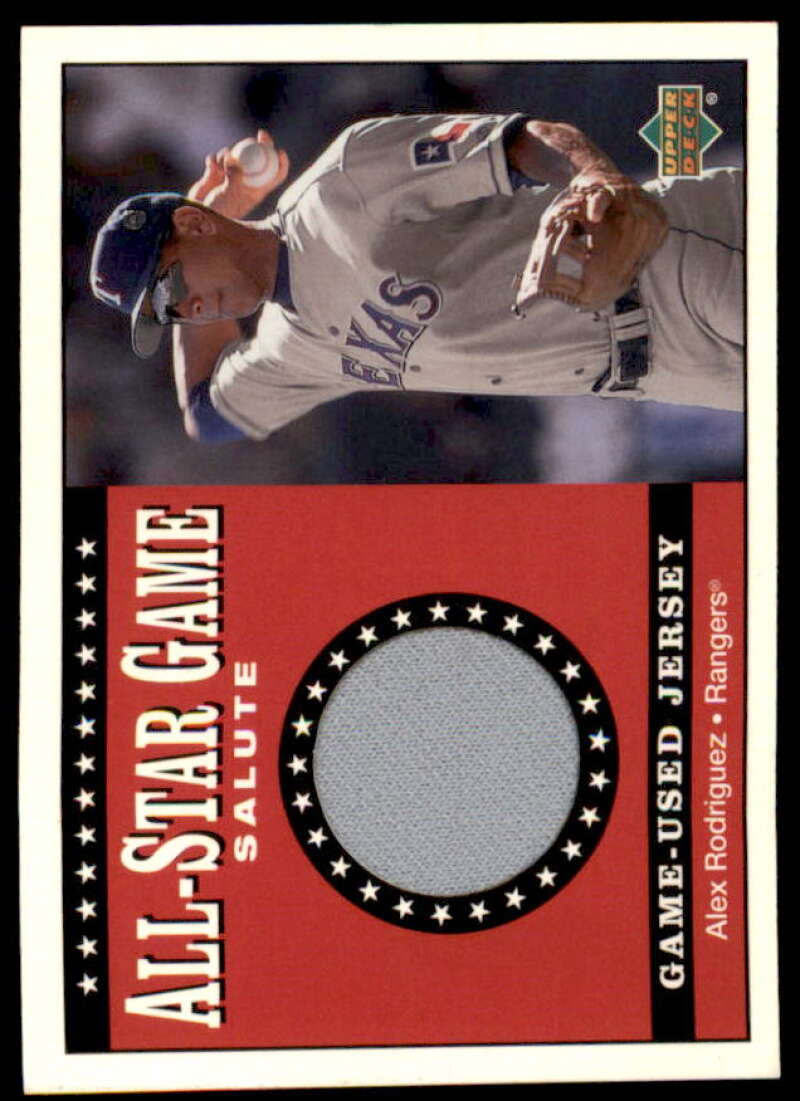 Alex Rodriguez Rangers Card 2002 Upper Deck All-Star Salute Game Jersey #SJAR2  Image 1