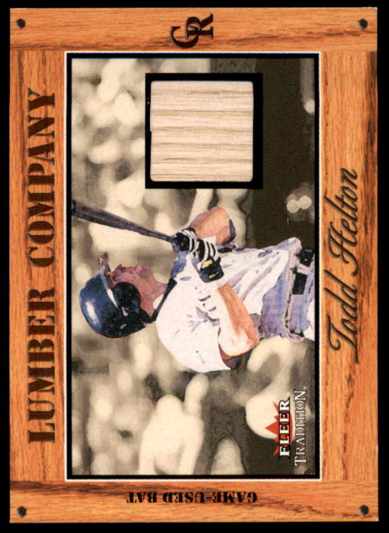 Todd Helton Card 2003 Fleer Tradition Lumber Company Game Used #TH  Image 1