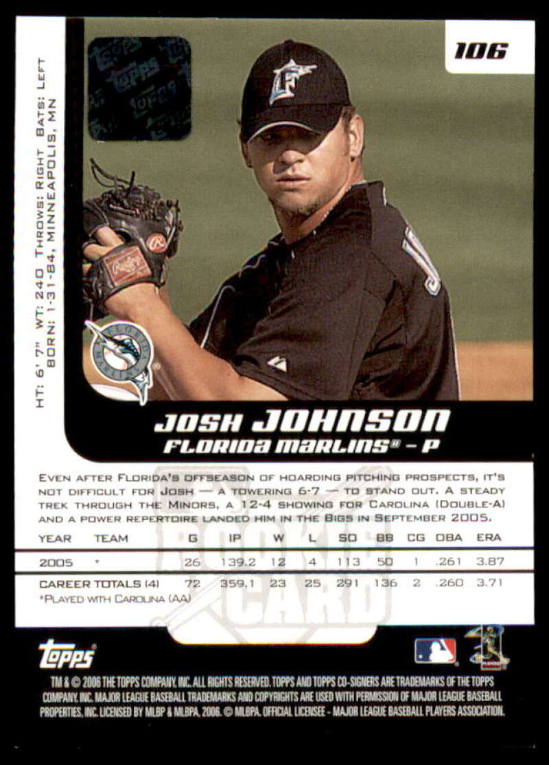 Josh Johnson AU G Rookie Card 2006 Topps Co-Signers #106  Image 2