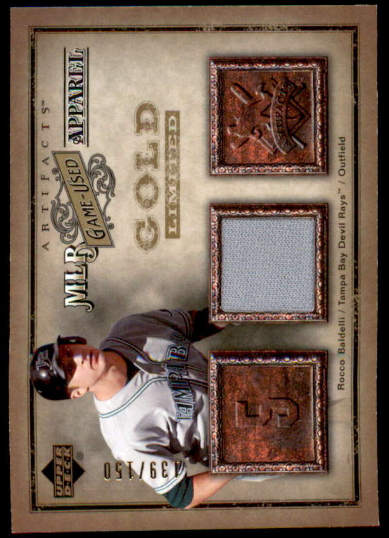 Rocco Baldelli Jsy/150 2006 Artifacts MLB Game-Used Apparel Gold Limited #RB  Image 1