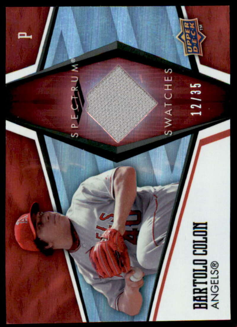 Bartolo Colon Card 2008 Upper Deck Spectrum Spectrum Swatches Red #BC  Image 1