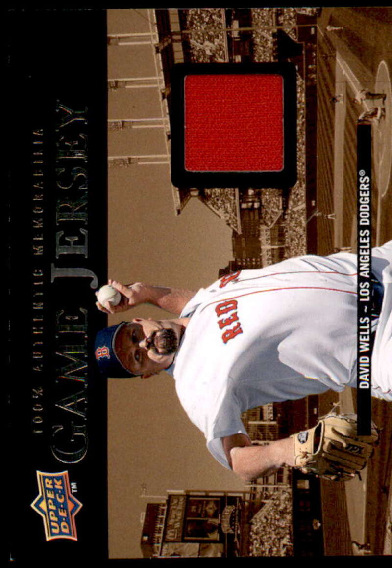 David Wells Card 2008 Upper Deck UD Game Materials 1999 #DW  Image 1