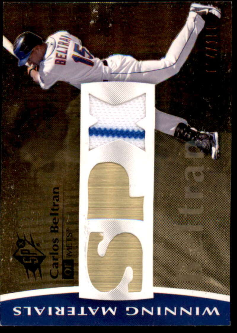 Carlos Beltran Card 2008 SPx Winning Materials SPx 150 #CB  Image 1