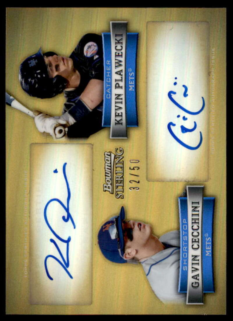 Gavin Cecchini/Plawecki 2012 Bowman Sterling Dual Autographs Gold Refractors #PC  Image 1
