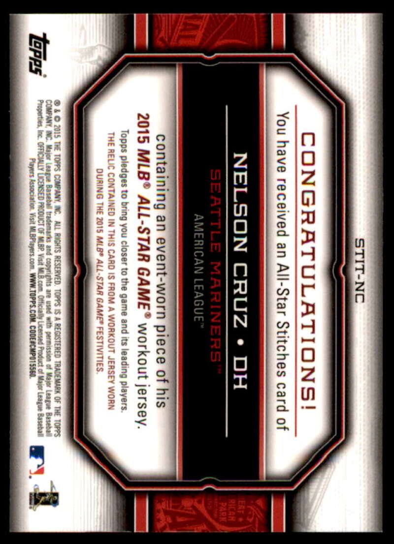 Nelson Cruz Card 2015 Topps Update All Star Stitches #STITNC  Image 2