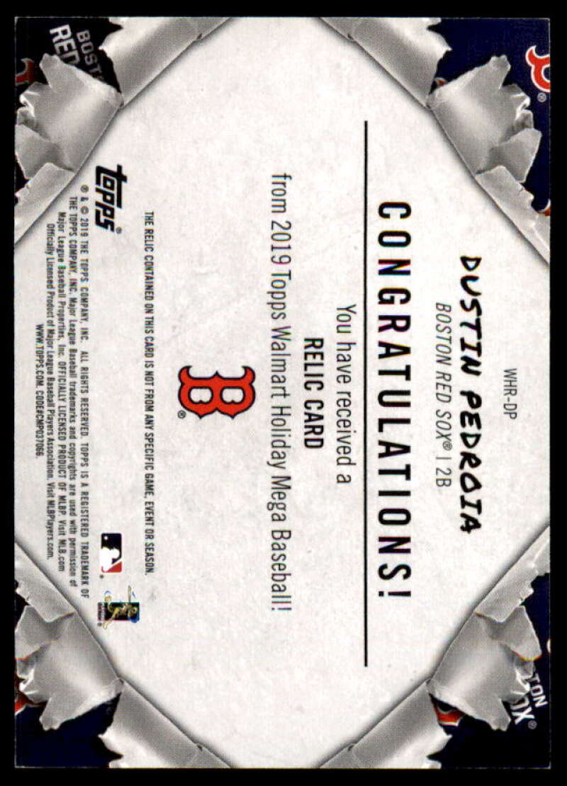 Dustin Pedroia Card 2019 Topps Walmart Holiday Relics #WHRDP  Image 2