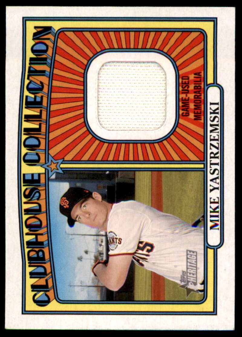 Mike Yastrzemski HN Card 2021 Topps Heritage Clubhouse Collection Relics #CCMY  Image 1