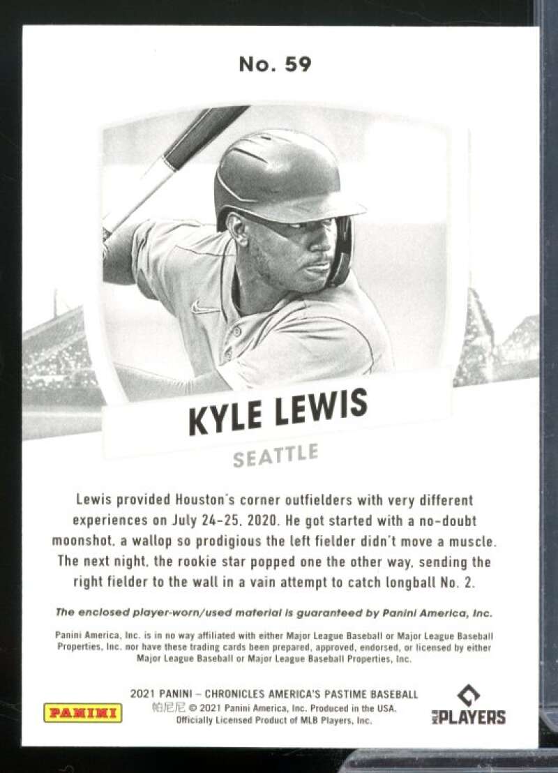 Kyle Lewis Card 2021 Panini America's Pastime Swatches #59  Image 2