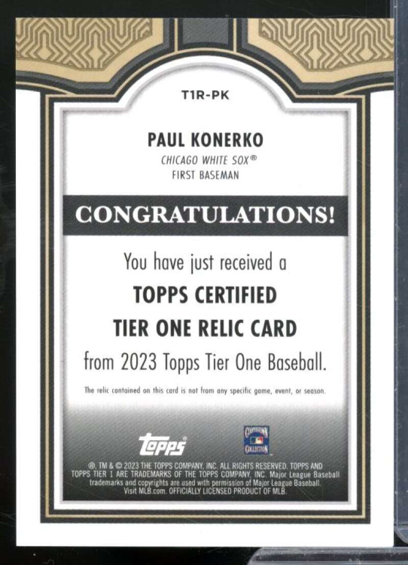 Paul Konerko B Card 2023 Topps Tier One Relics #T1RPK  Image 2