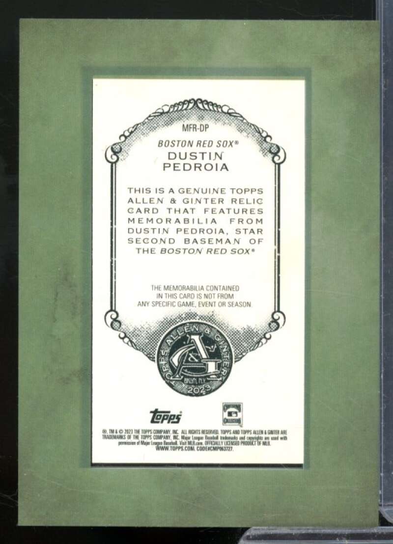 Dustin Pedroia Card 2023 Topps Allen and Ginter Mini Framed Relics #MFRDP  Image 2
