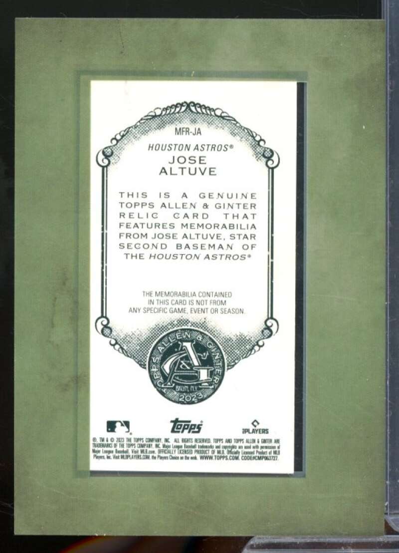 Jose Altuve Card 2023 Topps Allen and Ginter Mini Framed Relics #MFRJA  Image 2