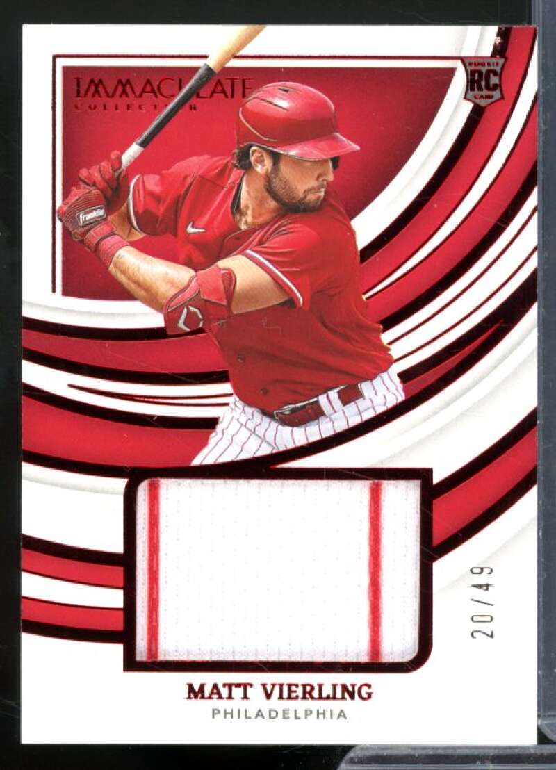 Matt Vierling Card 2022 Immaculate Collection Remarkable Rookie Jerseys Red #26  Image 1