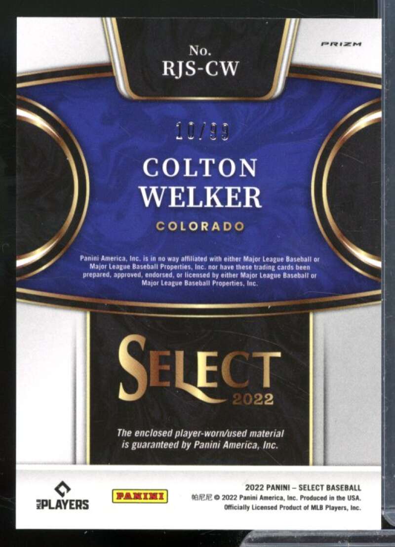 Colton Welker Rookie Card 2022 Select Rookie Jumbo Swatch Tri-Color #16  Image 2