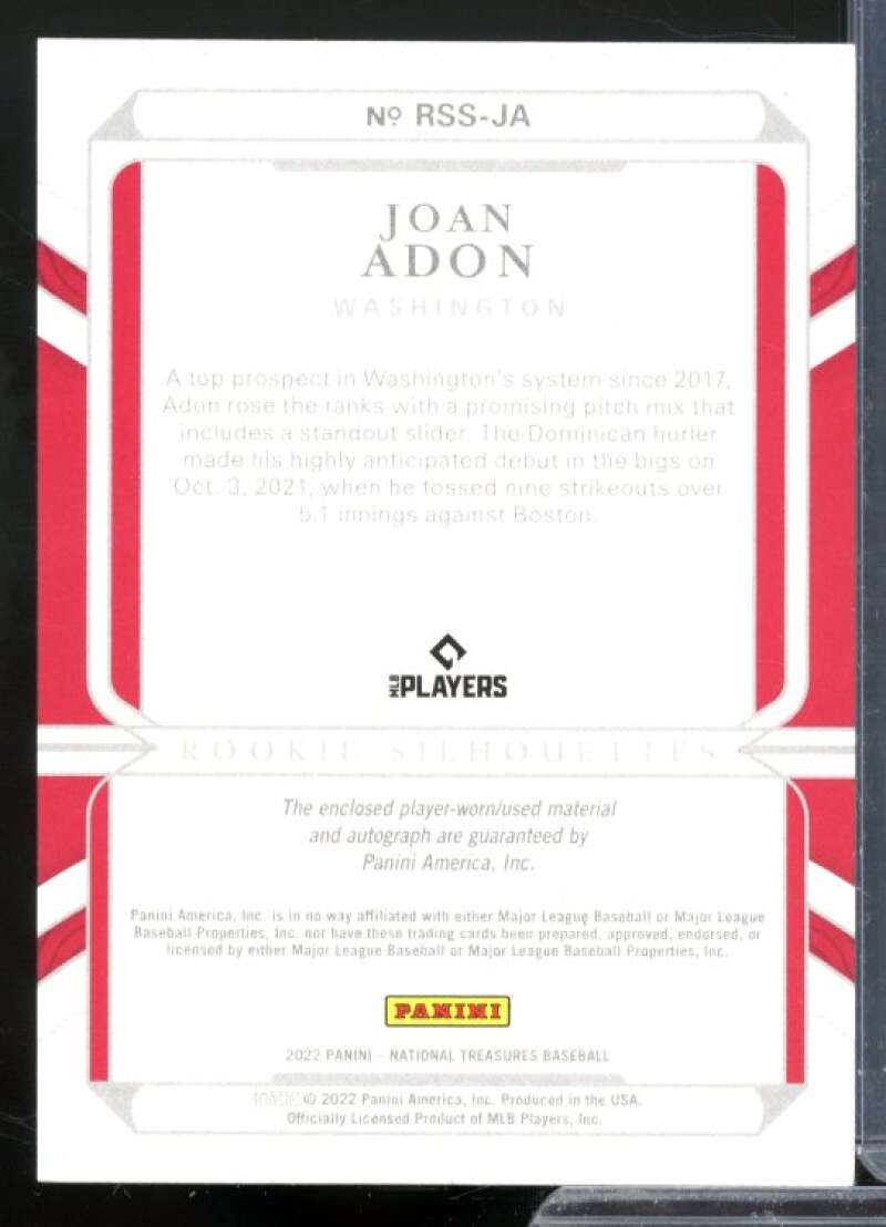 Joan Adon 2022 Panini National Treasures Rookie Silhouette Signatures Gold #10  Image 2