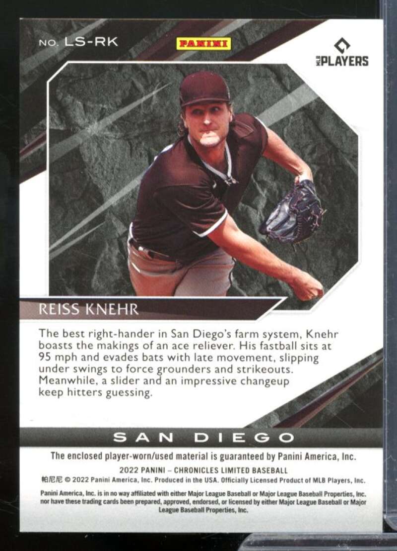 Reiss Knehr Rookie Card 2022 Panini Chronicles Limited Swatches Holo Gold #30  Image 2