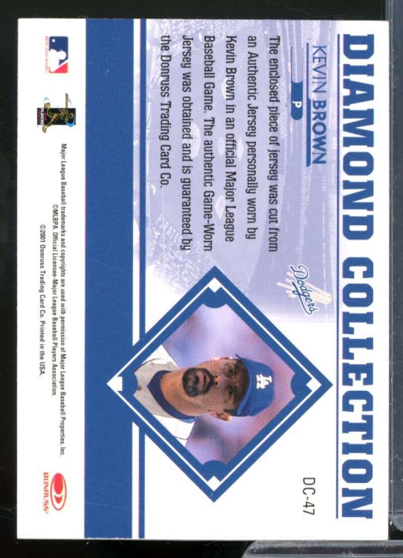 Kevin Brown Card 2001 Studio Diamond Collection #DC47  Image 2