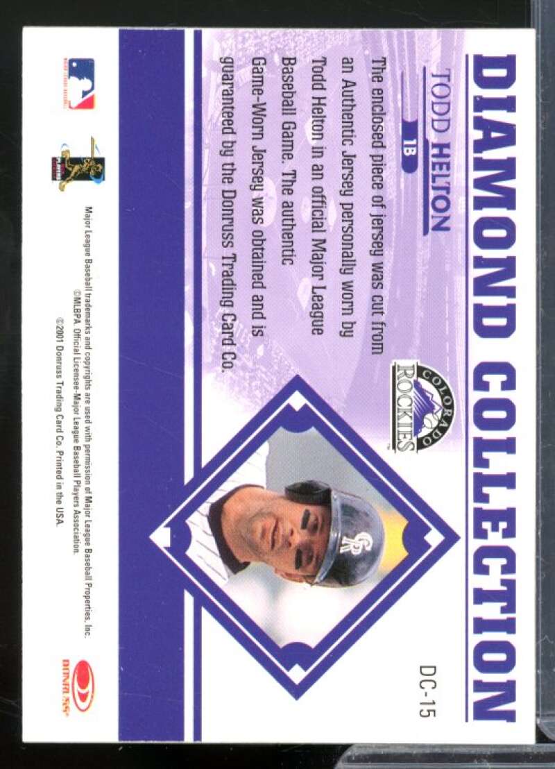 Todd Helton Card 2001 Studio Diamond Collection #DC15  Image 2