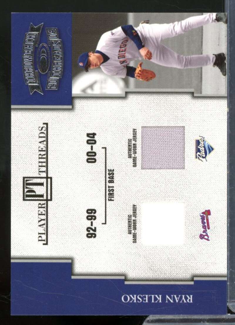 Ryan Klesko Braves-Padres Card 2004 Throwback Threads Player Threads #64  Image 1