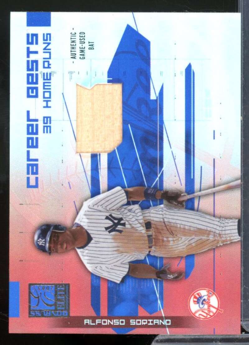Alfonso Soriano HR Bat Card 2003 Donruss Elite Career Bests Materials #13  Image 1