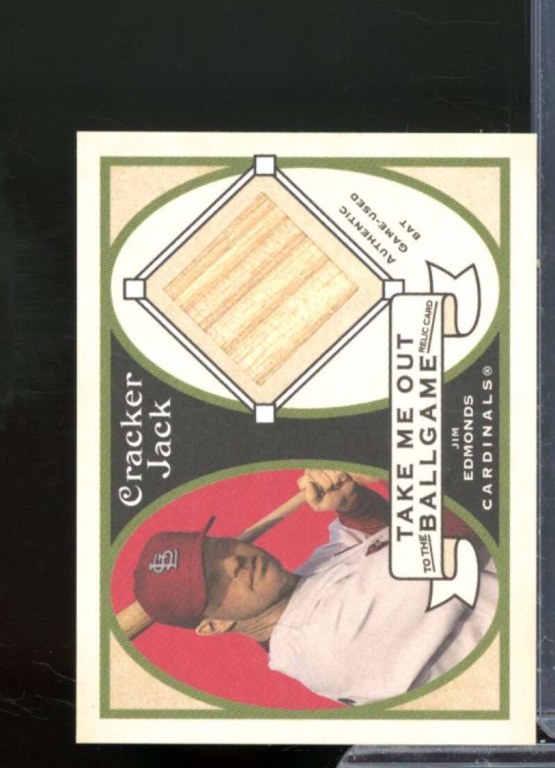 Jim Edmonds Bat 2005 Cracker Jack Take Me Out to the Ballgame Mini Relics #JE1  Image 1