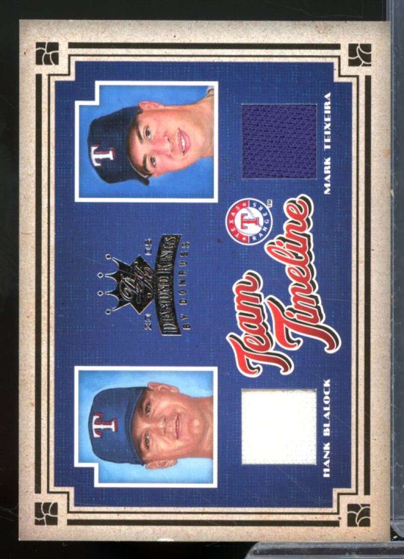 Hank Blalock/Mark Teixeira 2005 Diamond Kings Team Timeline Materials Jsy #TT4  Image 1