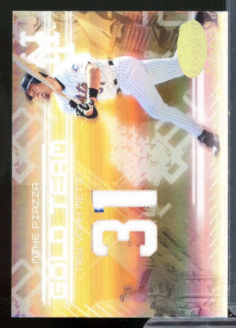 Mike Piazza Card 2005 Leaf Certified Materials Gold Team Jersey Number #19  Image 1