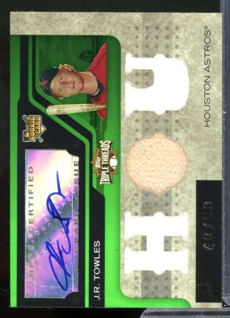 J.R. Towles Jsy AU Rookie Card 2008 Topps Triple Threads Emerald #151a  Image 1
