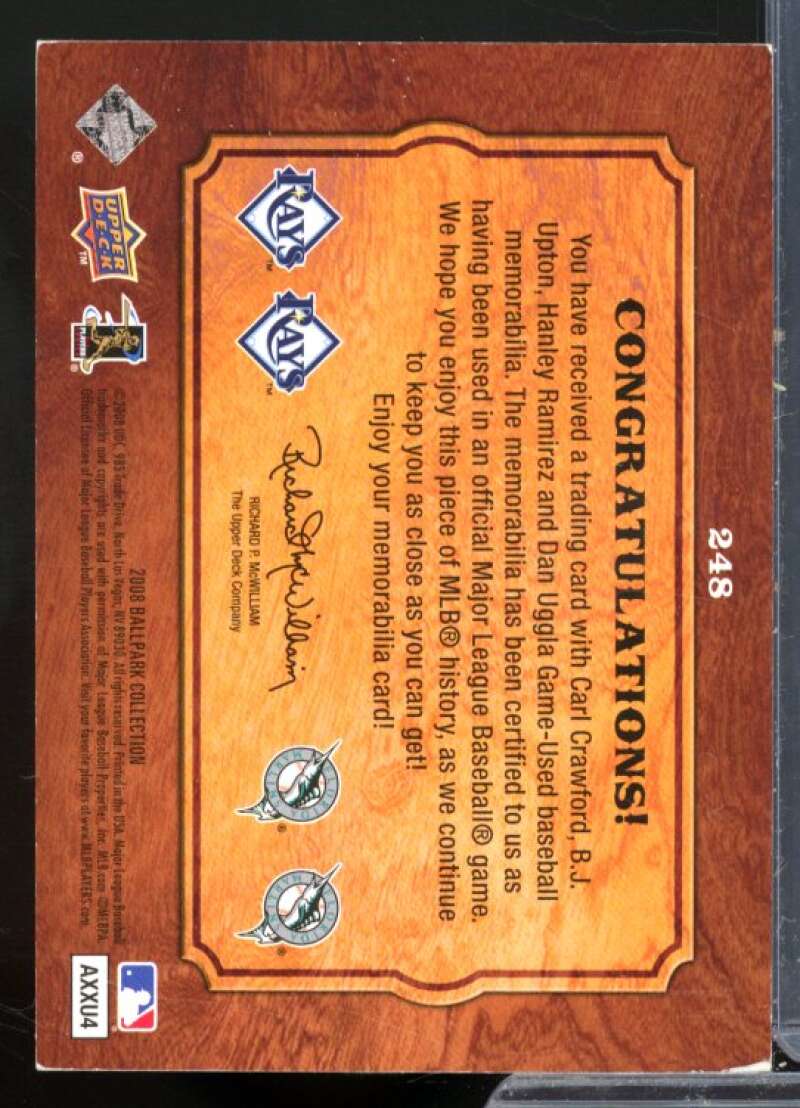 Carl Crawford/B.J. Upton/Ramirez/Uggla 2008 Upper Deck Ballpark Collection #248  Image 2