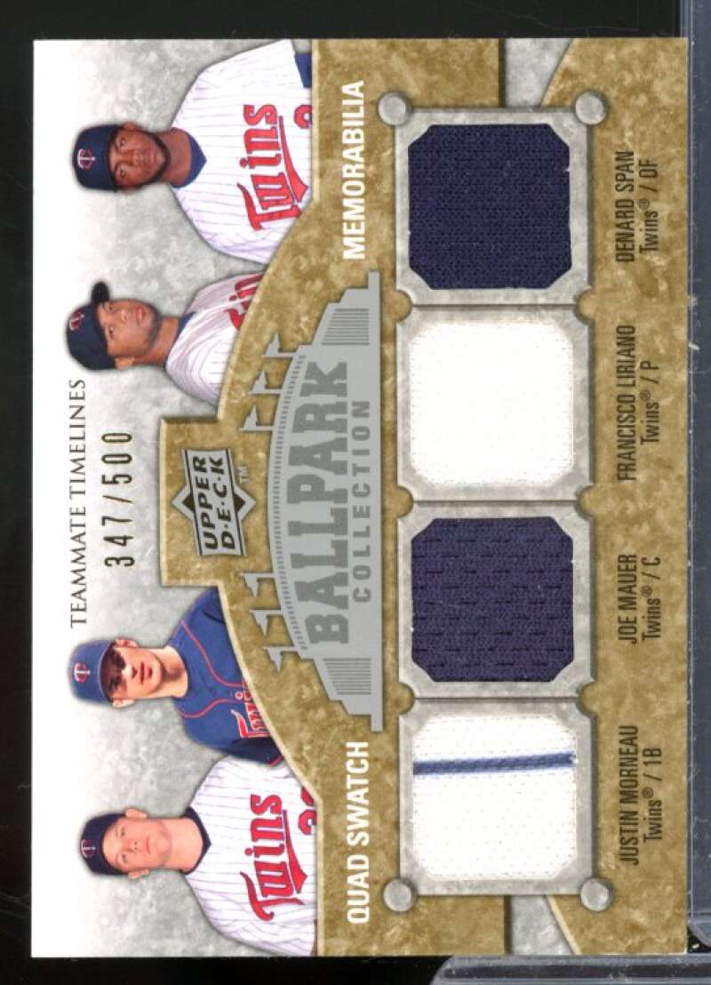 Francisco Liriano/Mauer/Span/Morneau 2009 Upper Deck Ballpark Collection #272  Image 1