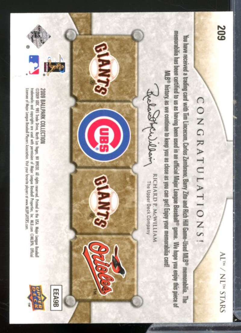 Rich Hill/Tim Lincecum/Zito/Zambrano 2009 Upper Deck Ballpark Collection #209  Image 2