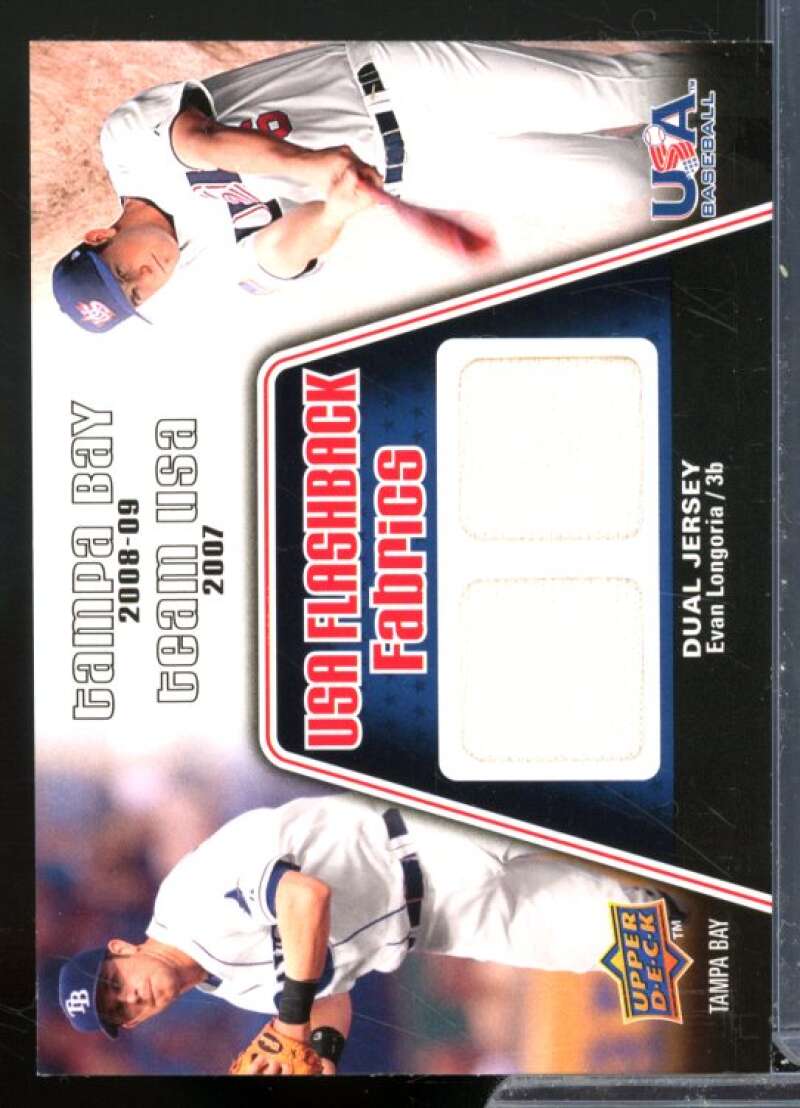 Longoria 2009 Upper Deck Signature Stars USA Flashback Fabrics Dual Jersey #EL  Image 1