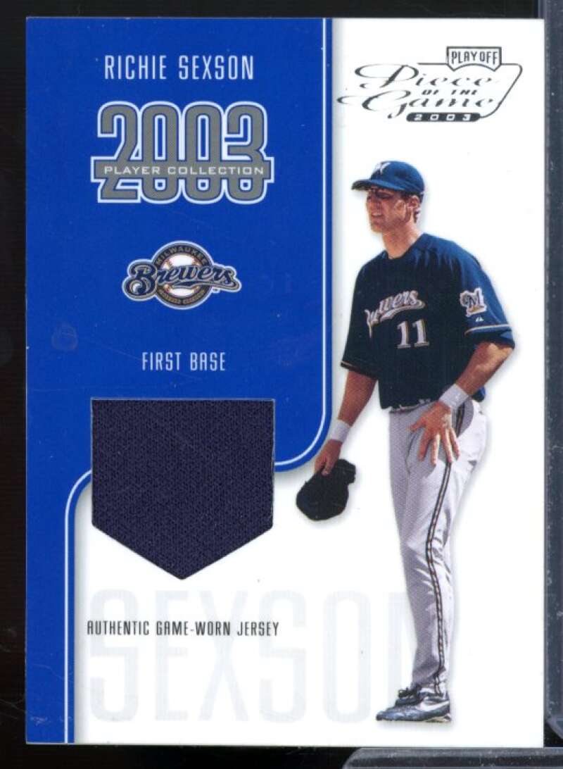 Richie Sexson Jsy Card 2003 Playoff Piece of the Game Player Collection #84  Image 1