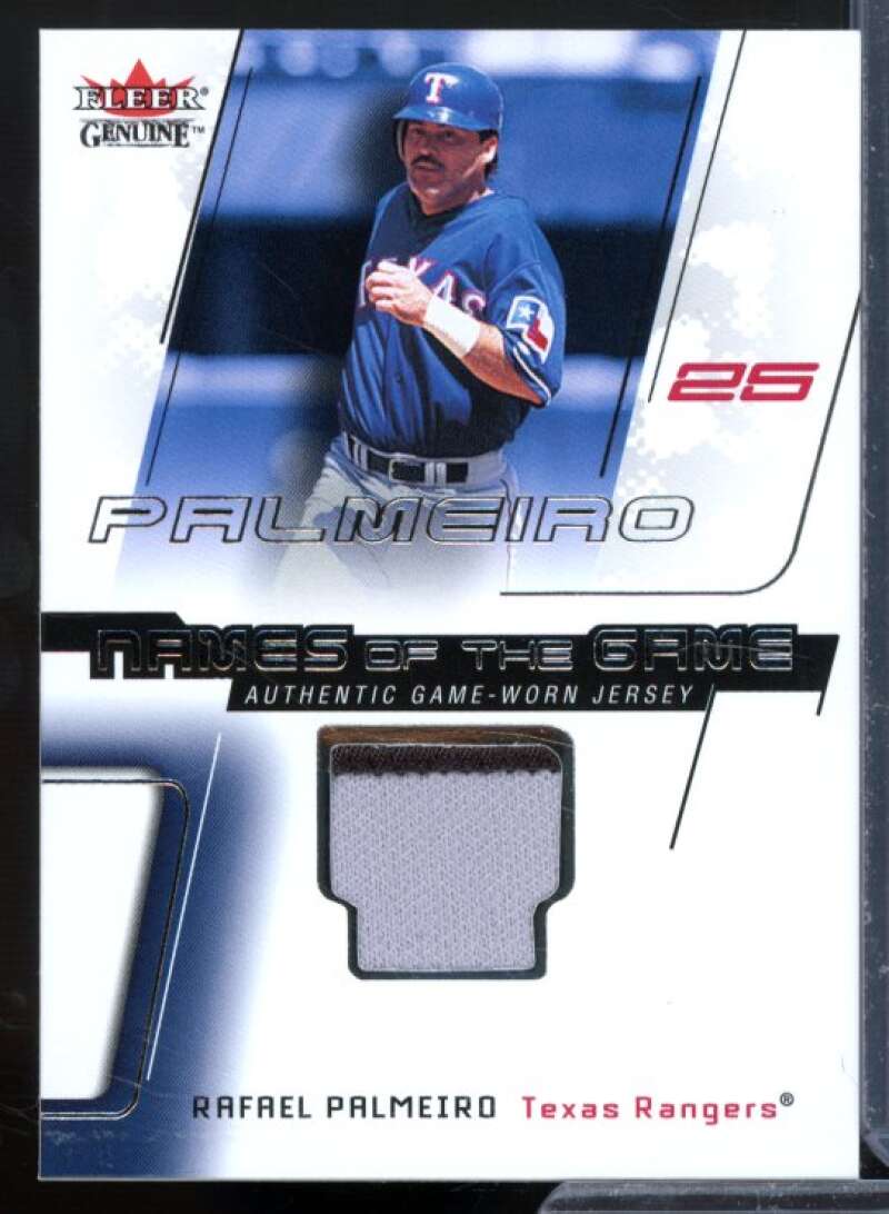 Rafael Palmeiro Card 2002 Fleer Genuine Names of the Game Memorabilia #14  Image 1