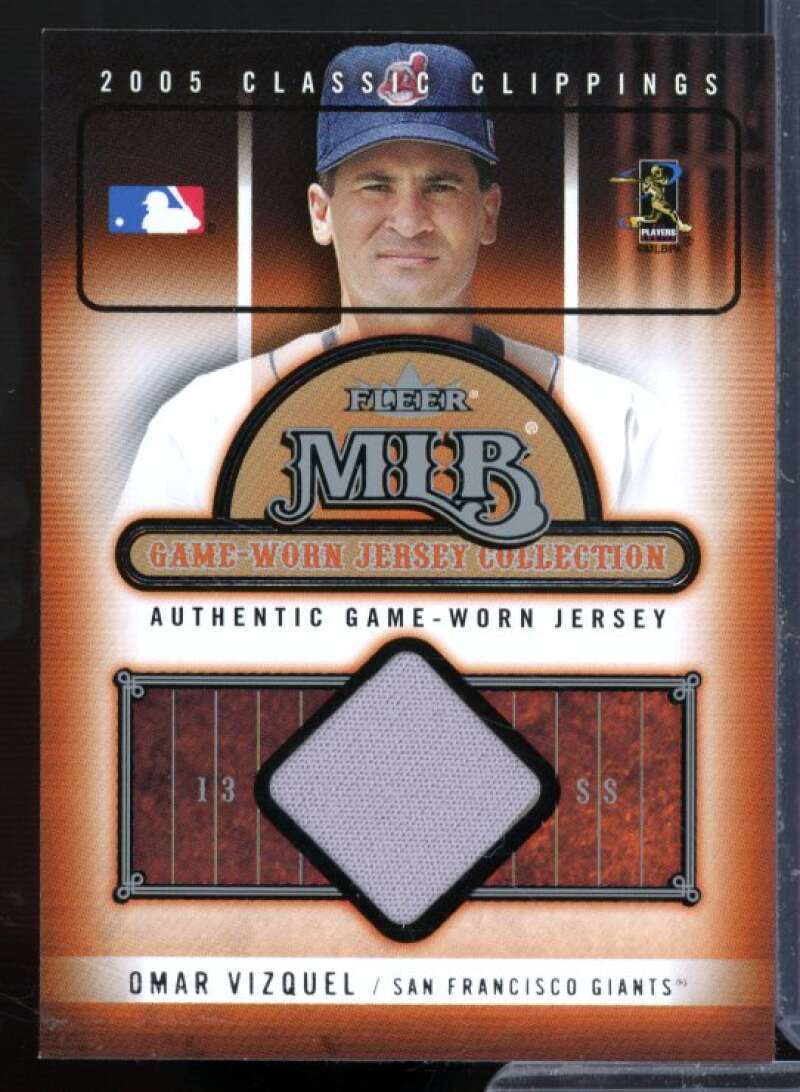 Omar Vizquel Card 2005 Classic Clippings MLB Game Worn Jersey Collection #31  Image 1