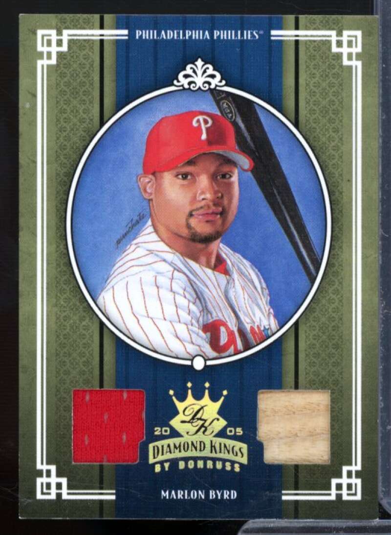 Marlon Byrd Bat-Jsy Card 2005 Diamond Kings Signature Materials Bronze #382  Image 1