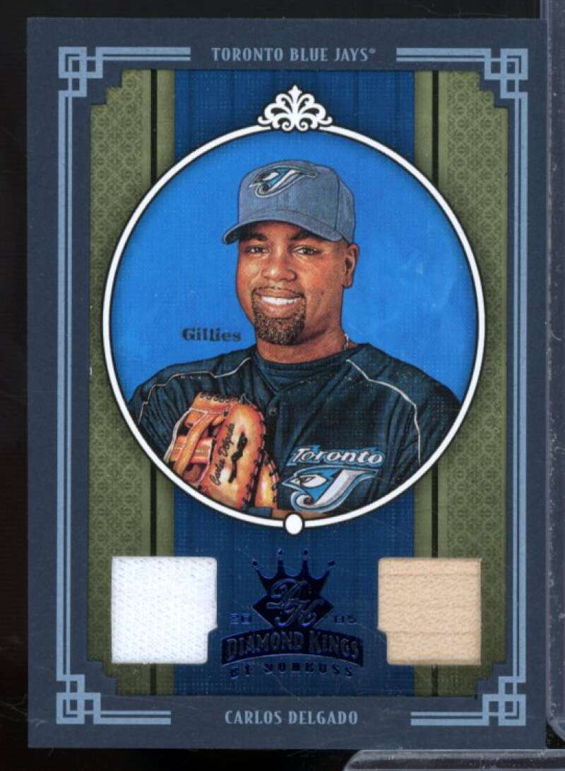 Carlos Delgado Bat-Jsy Card 2005 Diamond Kings Materials Framed Blue #240  Image 1