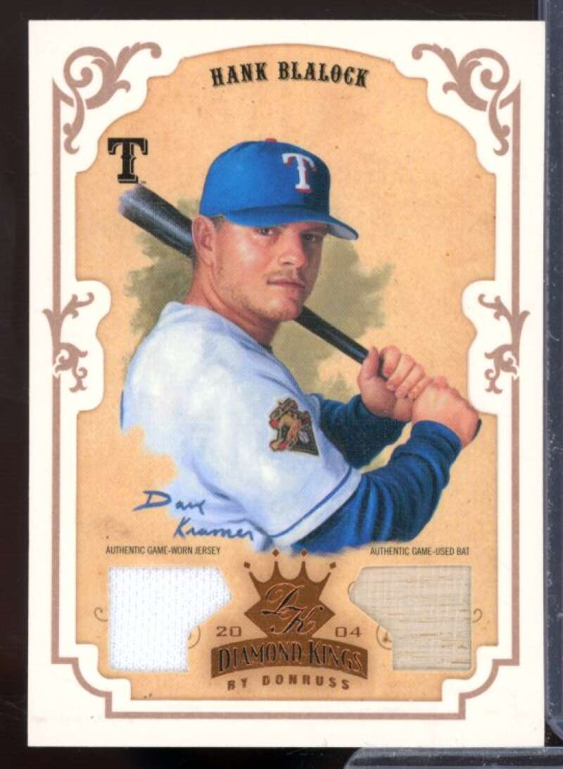 Hank Blalock Bat-Jsy Card 2004 Diamond Kings DK Materials Bronze #109  Image 1