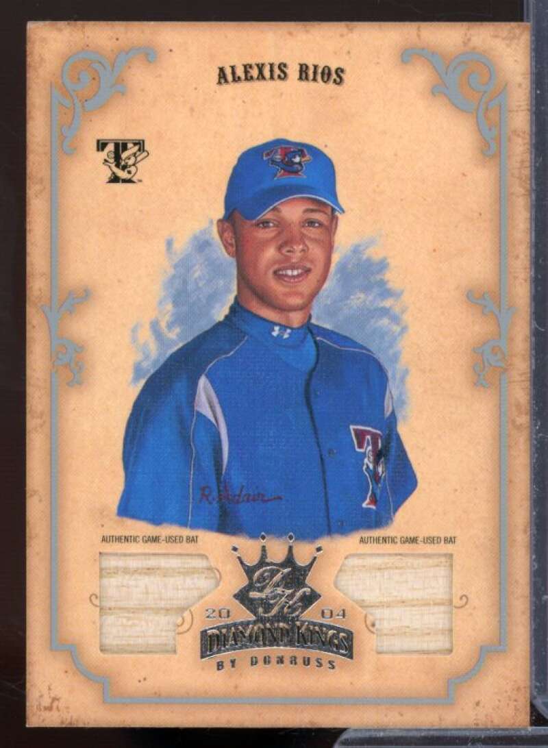 Alexis Rios Bat-Bat Card 2004 Diamond Kings DK Materials Framed Silver #51  Image 1
