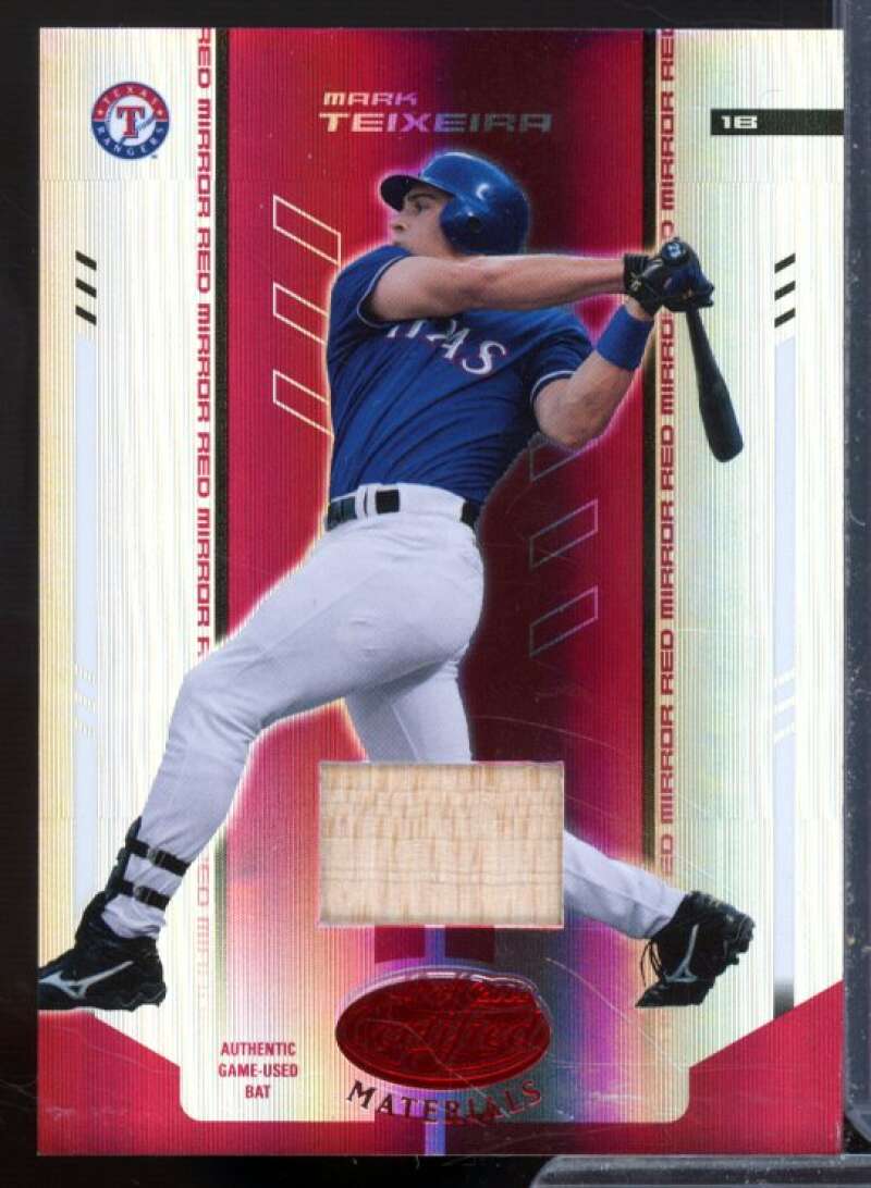 Mark Teixeira Card 2004 Leaf Certified Materials Mirror Bat Red #134  Image 1