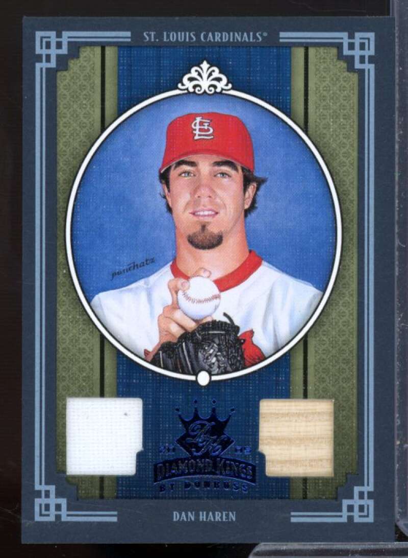 Dan Haren Bat-Jsy Card 2005 Diamond Kings Materials Framed Blue #212  Image 1