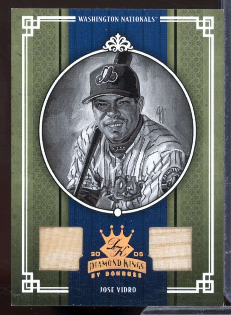 Jose Vidro Bat-Bat Card 2005 Diamond Kings Materials Bronze B/W #136  Image 1