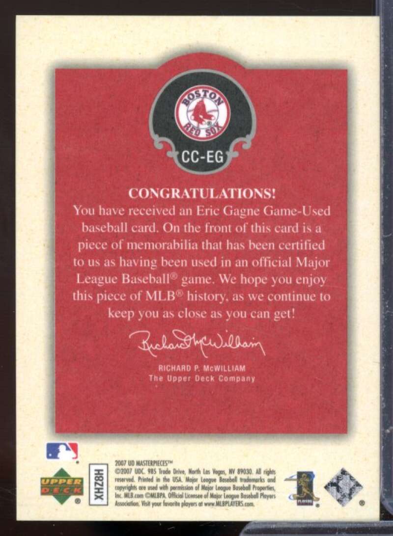 Eric Gagne Card 2007 UD Masterpieces Captured on Canvas #EG  Image 2